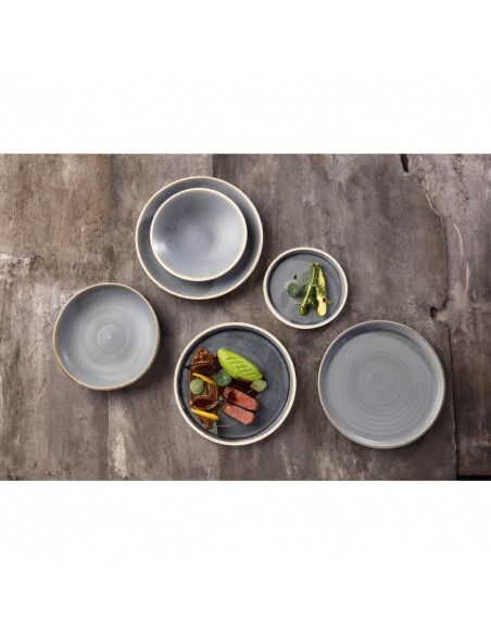 Olympia Canvas Flat Round Plate Blue Granite 250mm