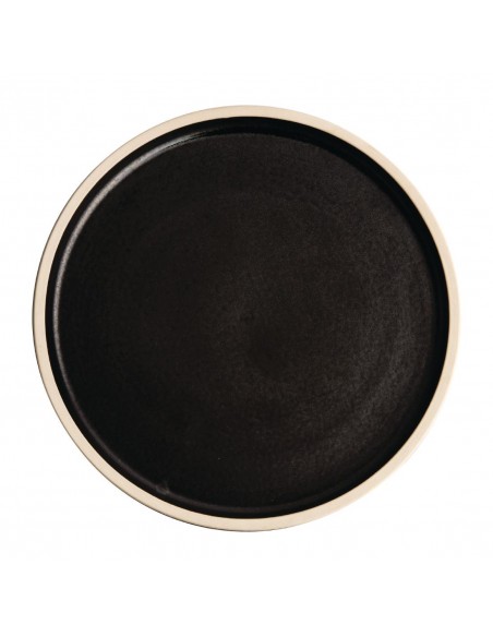 Olympia Canvas Flat Round Plate Delhi Black 250mm