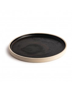 Olympia Canvas Flat Round Plate Delhi Black 250mm 2