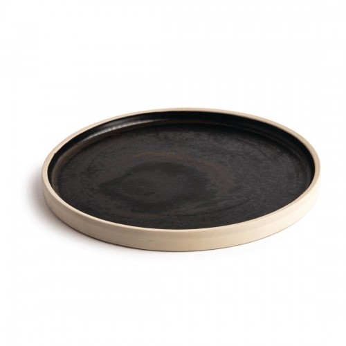Olympia Canvas Flat Round Plate Delhi Black 250mm