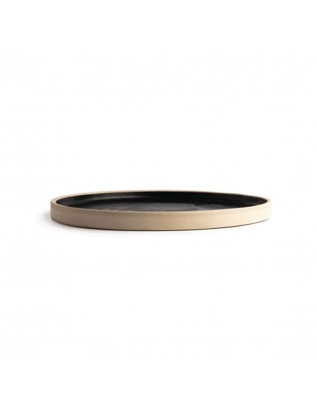 Olympia Canvas Flat Round Plate Delhi Black 250mm
