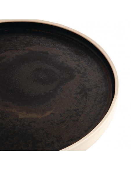 Olympia Canvas Flat Round Plate Delhi Black 250mm