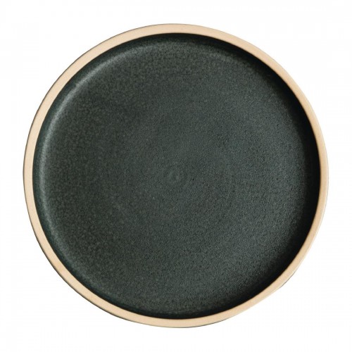 Olympia Canvas Flat Round Plate Green Verdigris 180mm