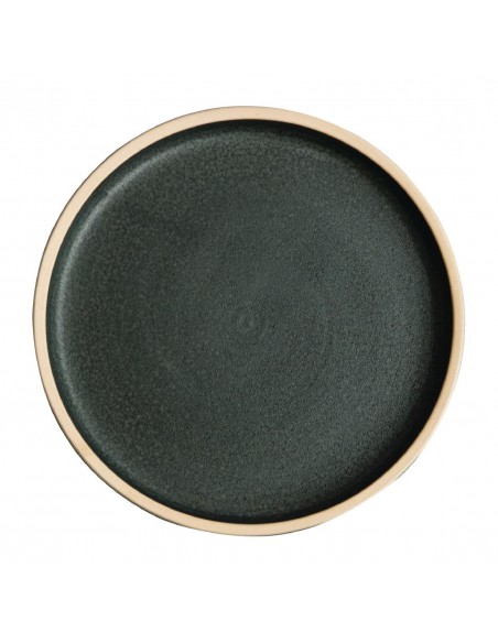 Olympia Canvas Flat Round Plate Green Verdigris 180mm