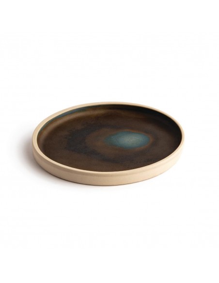 Olympia Canvas Flat Round Plate Green Verdigris 180mm