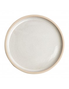 Olympia Canvas Flat Round Plate Murano White 250mm