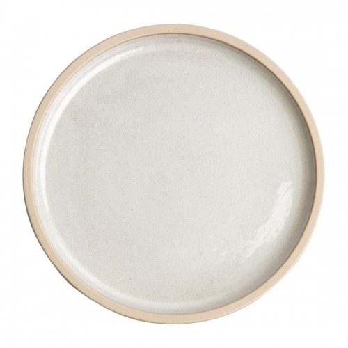 Olympia Canvas Flat Round Plate Murano White 250mm
