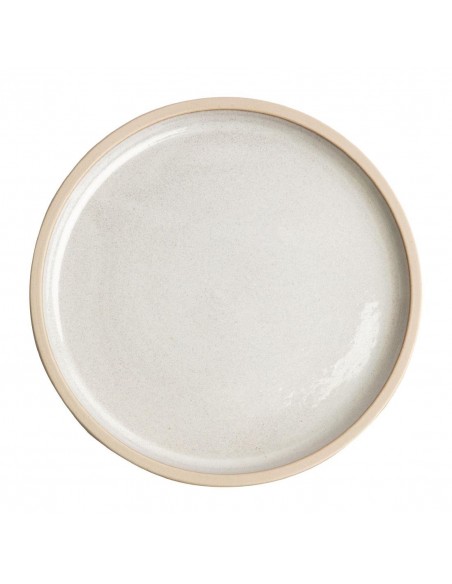 Olympia Canvas Flat Round Plate Murano White 250mm