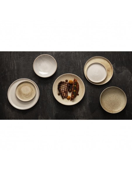 Olympia Canvas Flat Round Plate Murano White 250mm