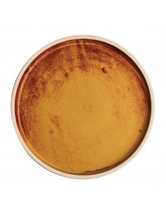Olympia Canvas Flat Round Plate Sienna Rust 250mm
