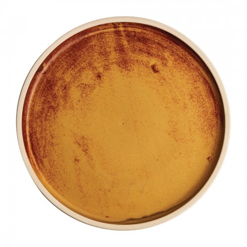 Olympia Canvas Flat Round Plate Sienna Rust 250mm