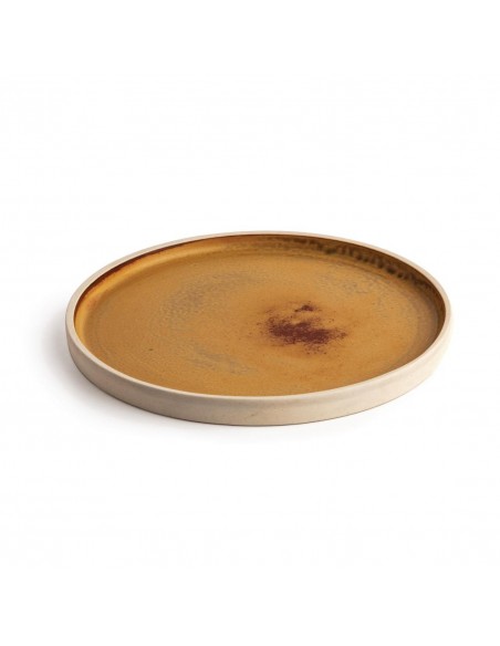 Olympia Canvas Flat Round Plate Sienna Rust 250mm