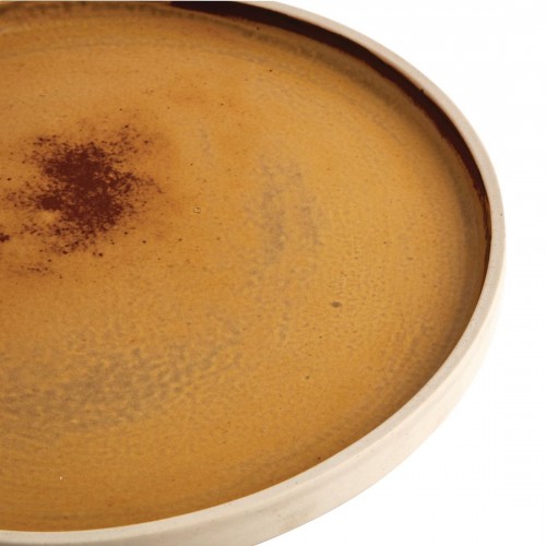 Olympia Canvas Flat Round Plate Sienna Rust 250mm