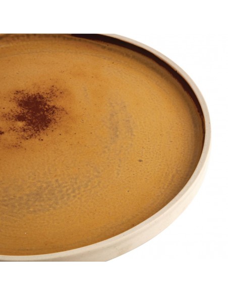 Olympia Canvas Flat Round Plate Sienna Rust 250mm