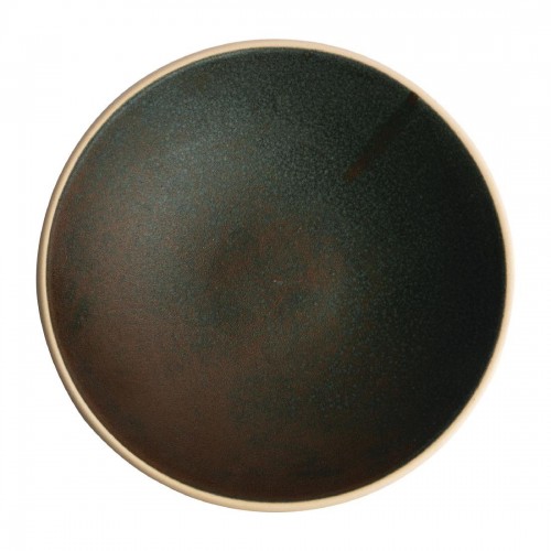 Olympia Canvas Shallow Tapered Bowl Green Verdigris 200mm