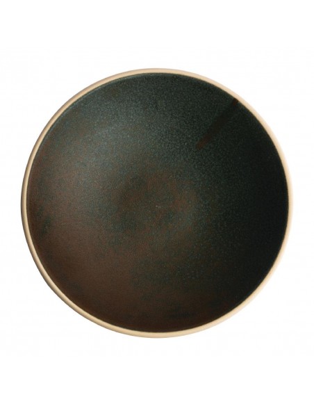 Olympia Canvas Shallow Tapered Bowl Green Verdigris 200mm