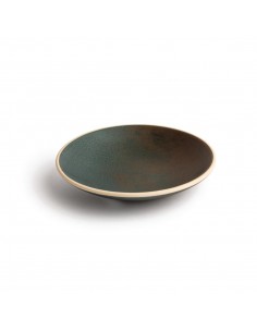 Olympia Canvas Shallow Tapered Bowl Green Verdigris 200mm 2