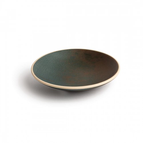 Olympia Canvas Shallow Tapered Bowl Green Verdigris 200mm