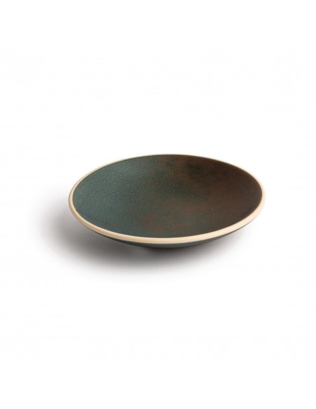 Olympia Canvas Shallow Tapered Bowl Green Verdigris 200mm