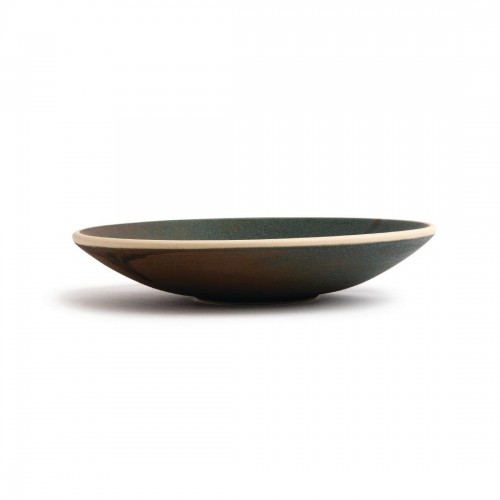 Olympia Canvas Shallow Tapered Bowl Green Verdigris 200mm