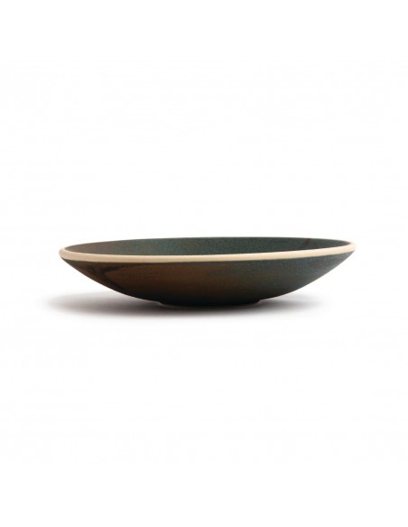 Olympia Canvas Shallow Tapered Bowl Green Verdigris 200mm