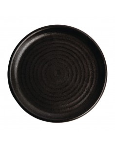 Olympia Canvas Small Rim Round Plate Delhi Black 180mm