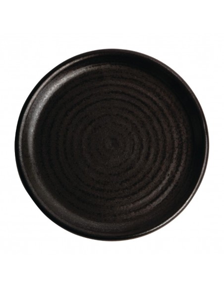 Olympia Canvas Small Rim Round Plate Delhi Black 180mm