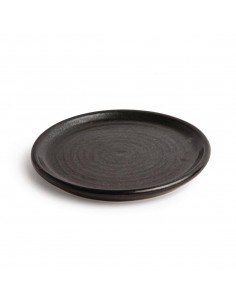 Olympia Canvas Small Rim Round Plate Delhi Black 180mm 2