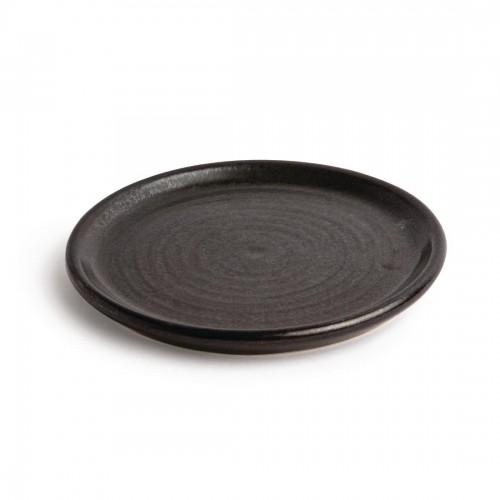 Olympia Canvas Small Rim Round Plate Delhi Black 180mm