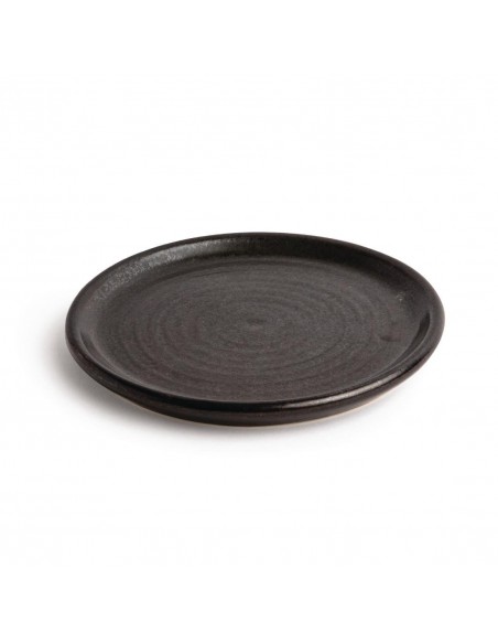 Olympia Canvas Small Rim Round Plate Delhi Black 180mm