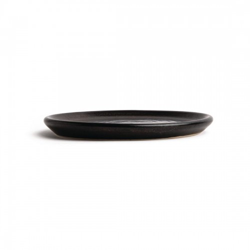 Olympia Canvas Small Rim Round Plate Delhi Black 180mm