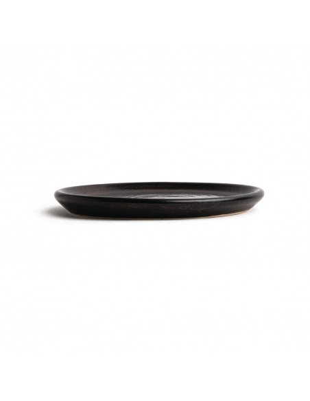 Olympia Canvas Small Rim Round Plate Delhi Black 180mm