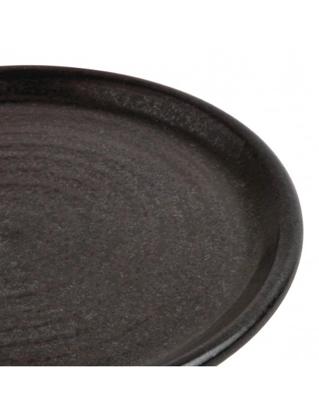Olympia Canvas Small Rim Round Plate Delhi Black 180mm