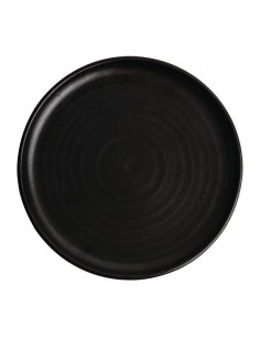 Olympia Canvas Small Rim Round Plate Delhi Black 265mm