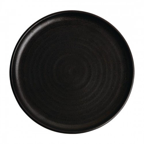 Olympia Canvas Small Rim Round Plate Delhi Black 265mm