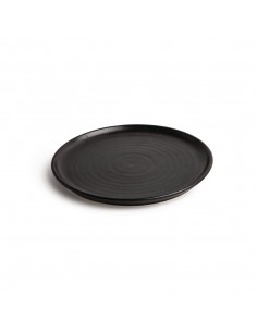 Olympia Canvas Small Rim Round Plate Delhi Black 265mm 2