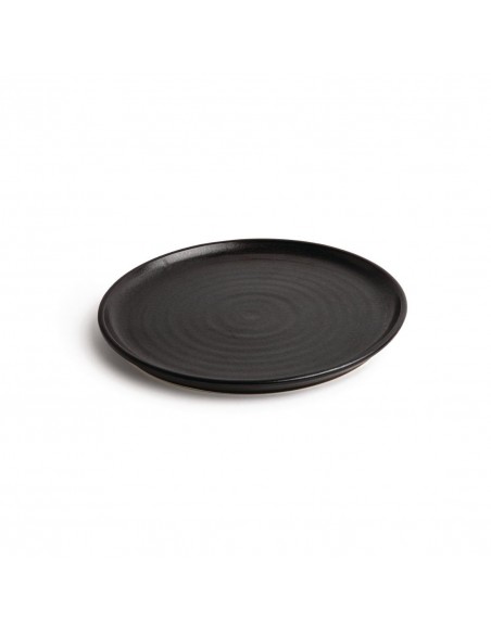 Olympia Canvas Small Rim Round Plate Delhi Black 265mm