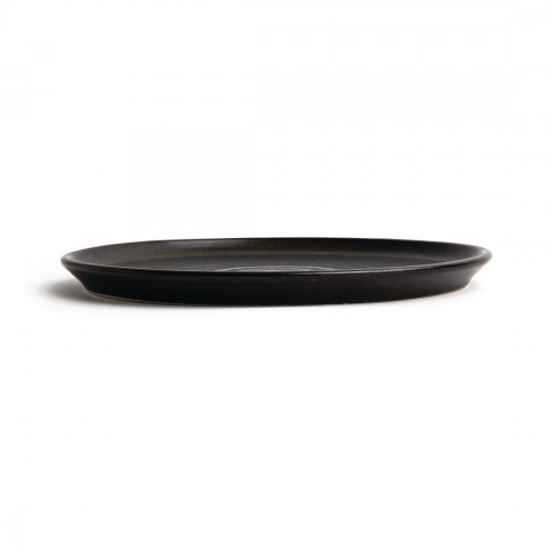 Olympia Canvas Small Rim Round Plate Delhi Black 265mm
