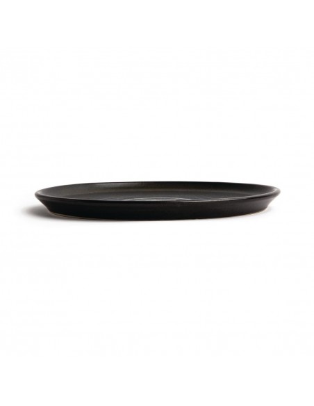 Olympia Canvas Small Rim Round Plate Delhi Black 265mm
