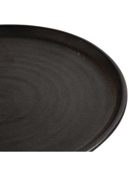 Olympia Canvas Small Rim Round Plate Delhi Black 265mm