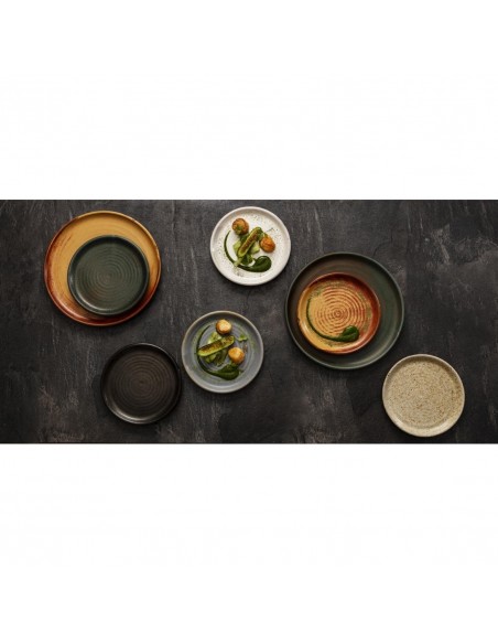 Olympia Canvas Small Rim Round Plate Green Verdigris 180mm