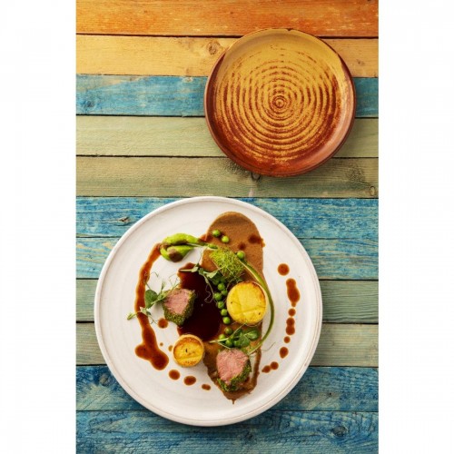 Olympia Canvas Small Rim Round Plate Murano White 265mm