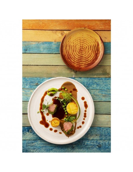 Olympia Canvas Small Rim Round Plate Murano White 265mm