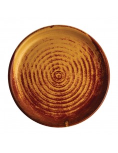 Olympia Canvas Small Rim Round Plate Sienna Rust 180mm