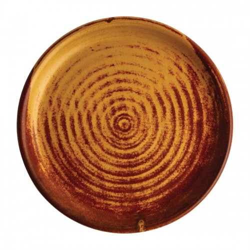 Olympia Canvas Small Rim Round Plate Sienna Rust 180mm