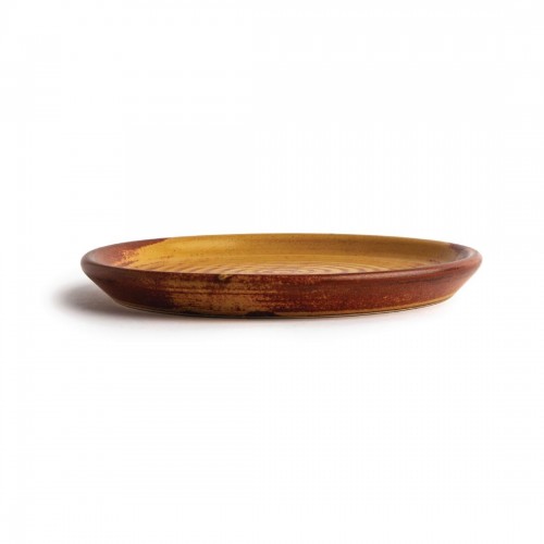 Olympia Canvas Small Rim Round Plate Sienna Rust 180mm