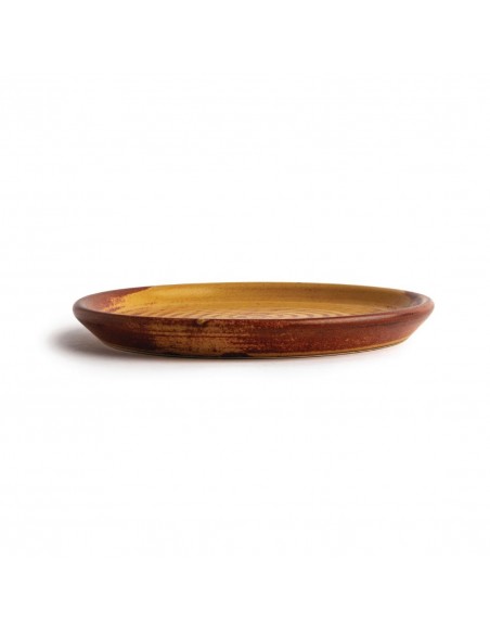 Olympia Canvas Small Rim Round Plate Sienna Rust 180mm