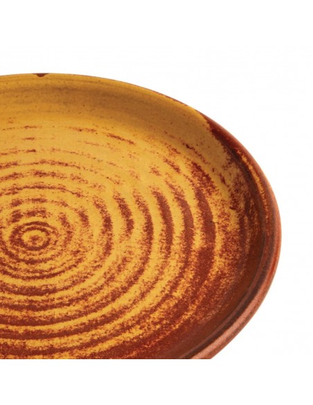 Olympia Canvas Small Rim Round Plate Sienna Rust 180mm