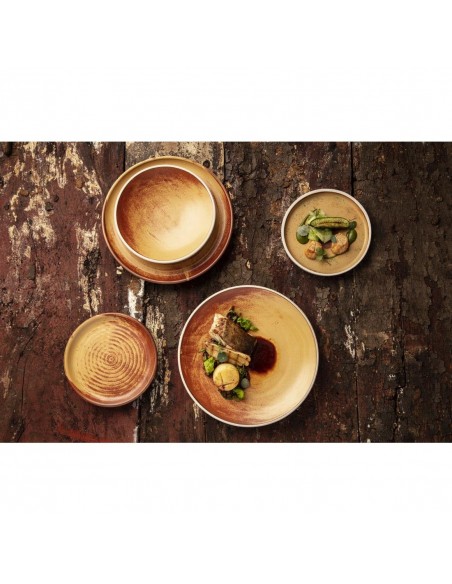 Olympia Canvas Small Rim Round Plate Sienna Rust 180mm