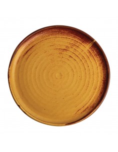 Olympia Canvas Small Rim Round Plate Sienna Rust 265mm